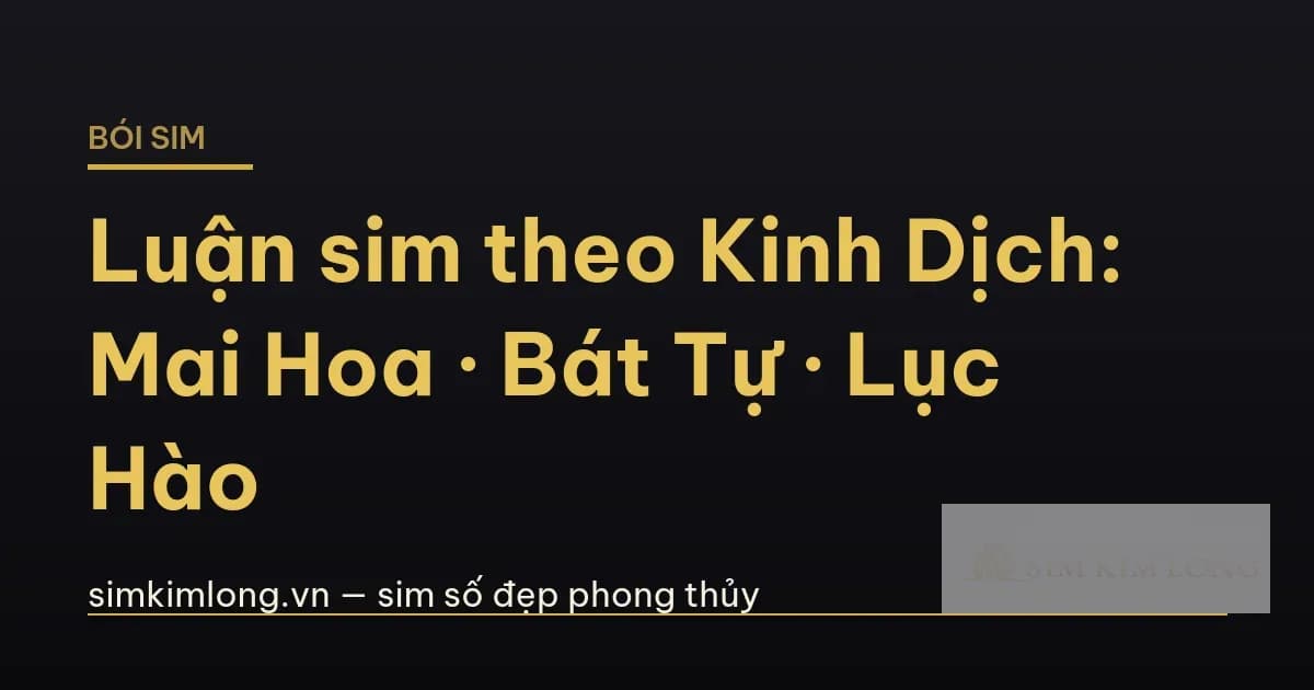 Luận sim theo Kinh Dịch: Mai Hoa Dịch Số, Bát Tự, Lục Hào