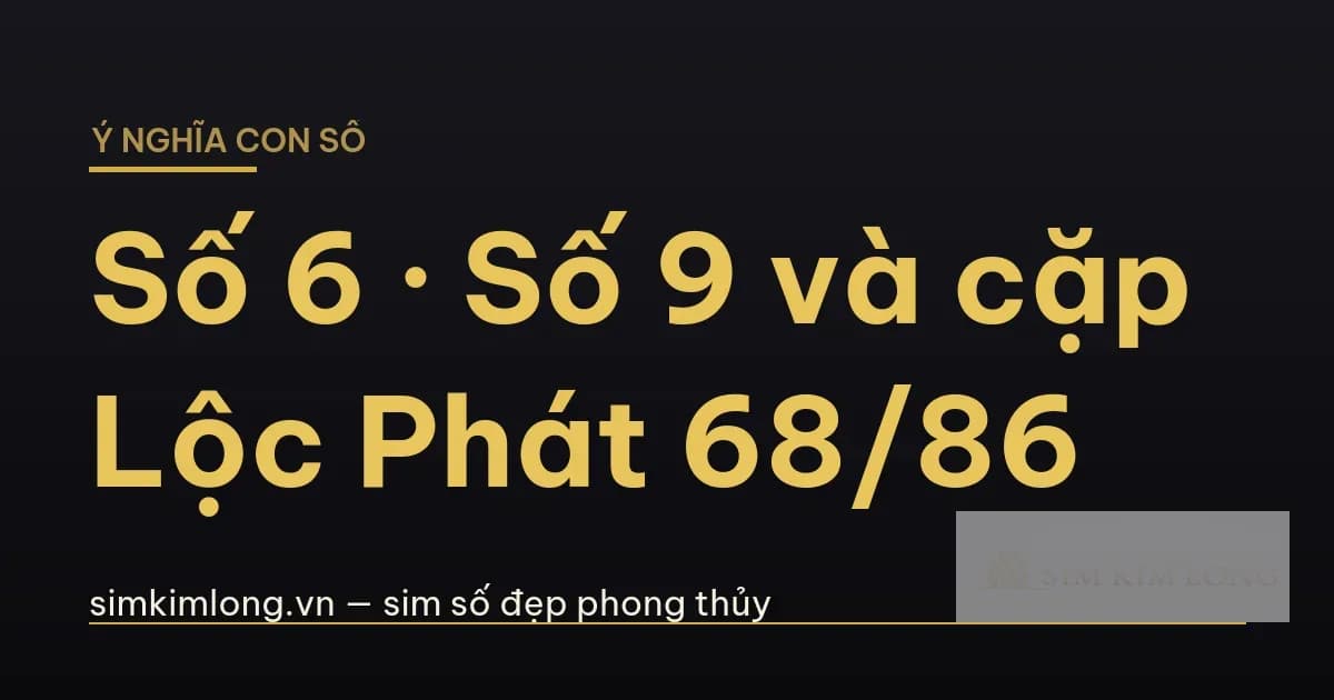 Ý nghĩa số 6, số 9 và cặp lộc phát 68/86 trong sim